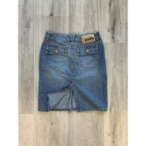 Vintage 90s Y2K UNIONBAY Medium Wash Knee Length Jean Skirt Size 3